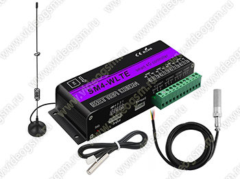 Умное GSM реле Страж Управлятор SM42-EU для дистанционного управления 4-мя электроприборами с датчиком температуры и датчиком влажности в комплекте